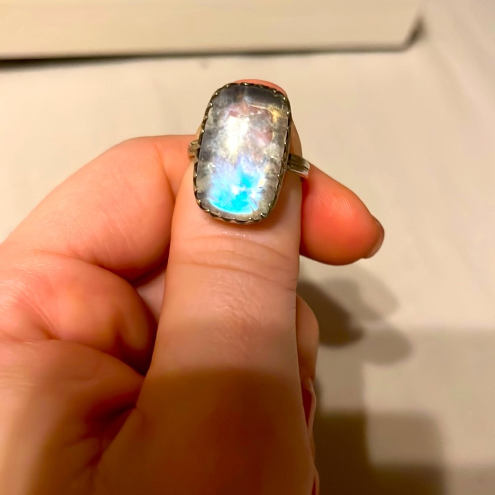 Moonstone Silver Gem Ring - image 1